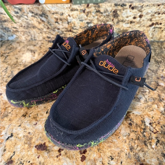 Hey Dude Shoes - Hey Dude Black Shoes with Multicolor Accents